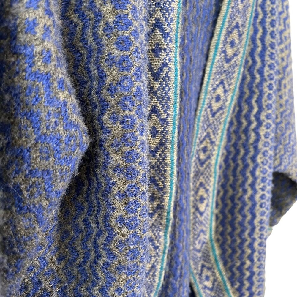 Chicos Blue Grey Geometric Print Wool Mohair Blen… - image 4